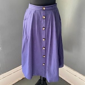 Blue Midi Skirt with pockets